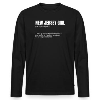 New Jersey Girl Selbstbewusst - Männer Premium Bio Langarmshirt - Schwarz - Vorne - Nico (187cm)