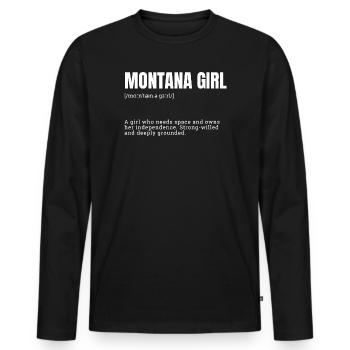 T-shirt Indépendance Fille du Montana - T-shirt manches longues Premium bio Homme - noir - Devant - Nico (187cm)