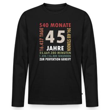 45 Years of Time Travel Anniversary - Men's Premium Organic Long Sleeve Shirt - black - Front - Nico (187cm)