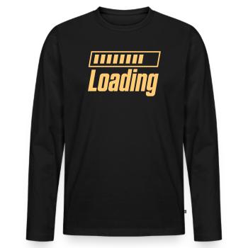 Loading - Men's Premium Organic Long Sleeve Shirt - black - Front - Nico (187cm)