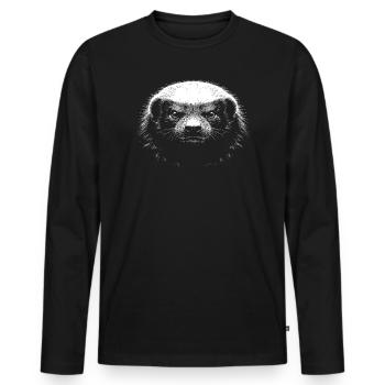 Honigdachs - Männer Premium Bio Langarmshirt - Schwarz - Vorne - Nico (187cm)