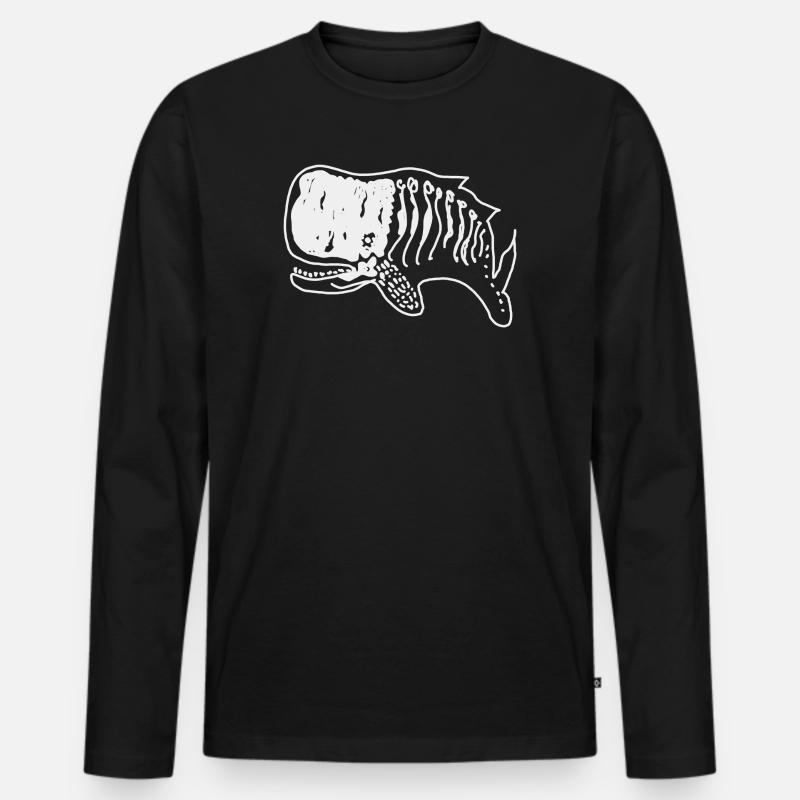 Wal  - Männer Premium Bio Langarmshirt - Schwarz