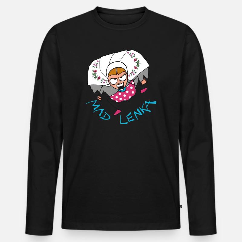 MADLENKA - DS - Männer Premium Bio Langarmshirt - Schwarz