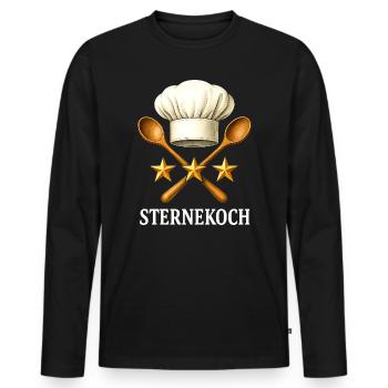 Star Chef Best Chef Gift Chef Costume Kitchen - Men's Premium Organic Long Sleeve Shirt - black - Front - Nico (187cm)