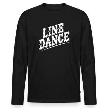 Line Dance Retro Style - Men's Premium Organic Long Sleeve Shirt - black - Front - Nico (187cm)