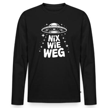 ALLONS-Y OVNI Dire - T-shirt manches longues Premium bio Homme - noir - Devant - Nico (187cm)