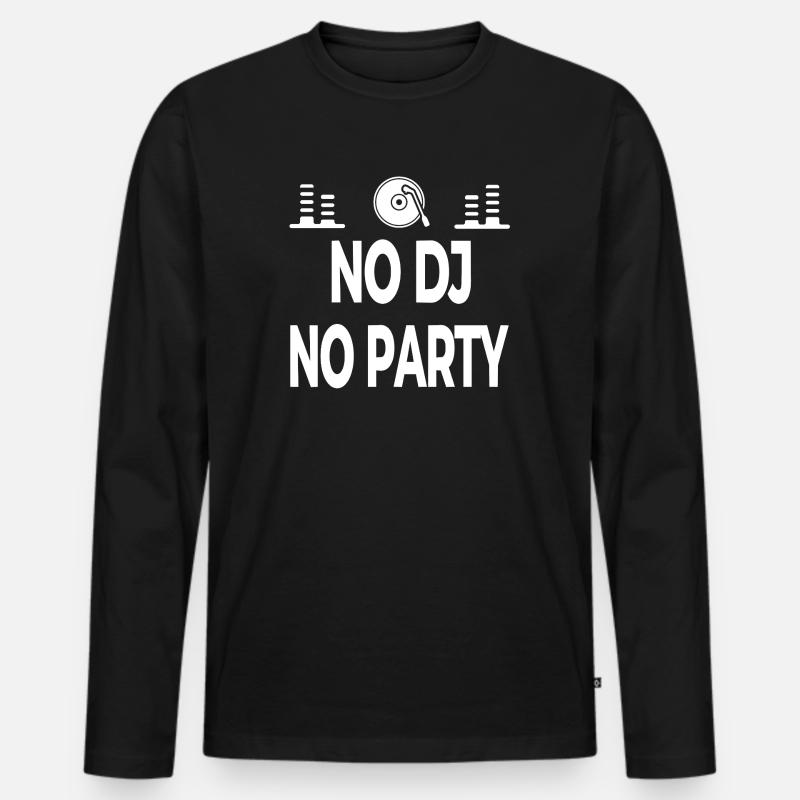Party - Männer Premium Bio Langarmshirt - Schwarz