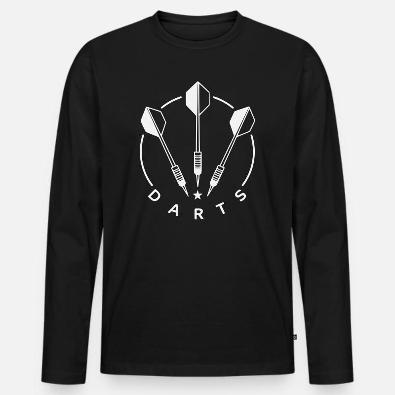 Darts Logo und Dartpfeile - Männer Premium Bio Langarmshirt - Schwarz