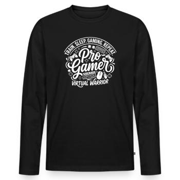 Pro Gamer Virtual Warrior Circle - Men's Premium Organic Long Sleeve Shirt - black - Front - Nico (187cm)