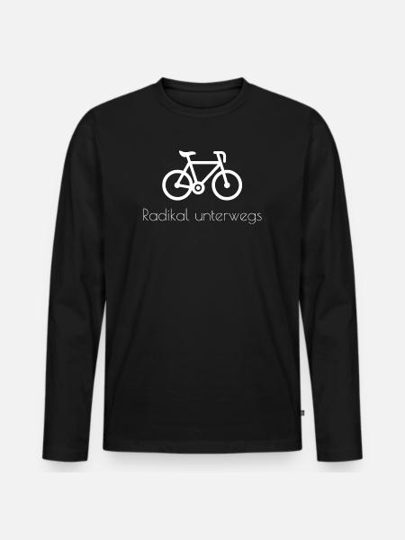 Fahrrad Radikal unterwegs - Männer Premium Bio Langarmshirt - Schwarz