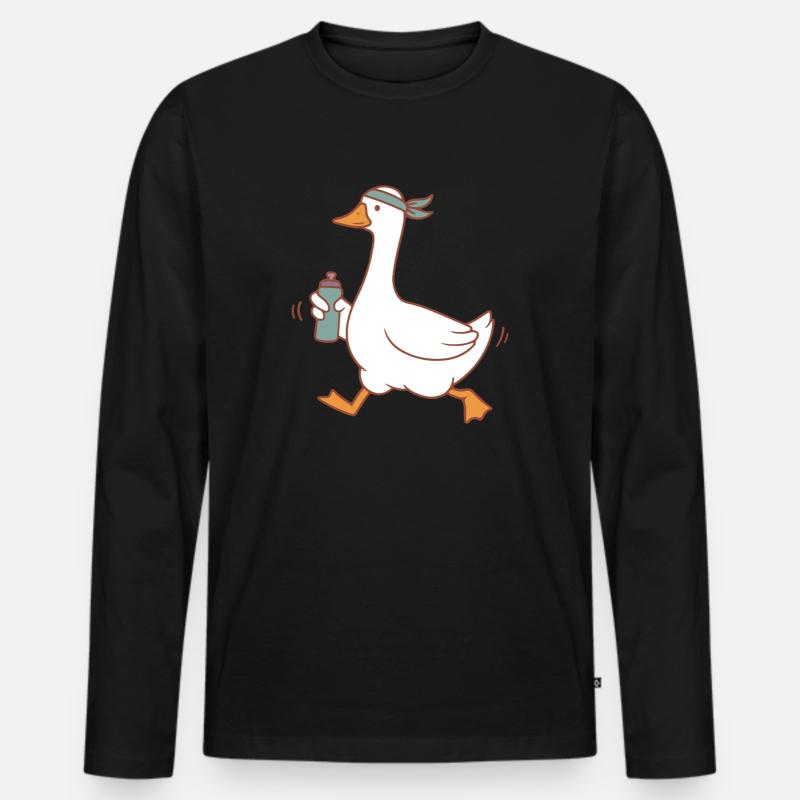 Sprühduck mit Kopfband - Männer Premium Bio Langarmshirt - Schwarz