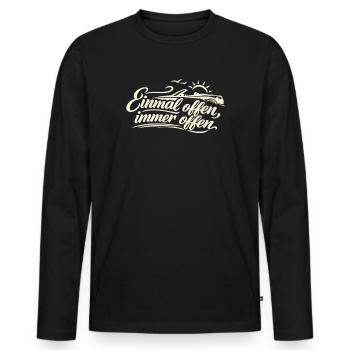 Une fois ouvert, toujours ouvert, décapotable en disant rétro - T-shirt manches longues Premium bio Homme - noir - Devant - Nico (187cm)