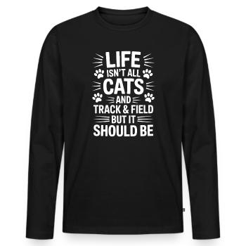 Leichtathletik Sprüche Leichtathletik Geschenk - Männer Premium Bio Langarmshirt - Schwarz - Vorne - Nico (187cm)