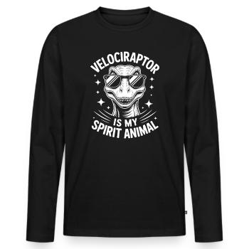 Velociraptor Saying Funny Velociraptor Gift - Men's Premium Organic Long Sleeve Shirt - black - Front - Nico (187cm)