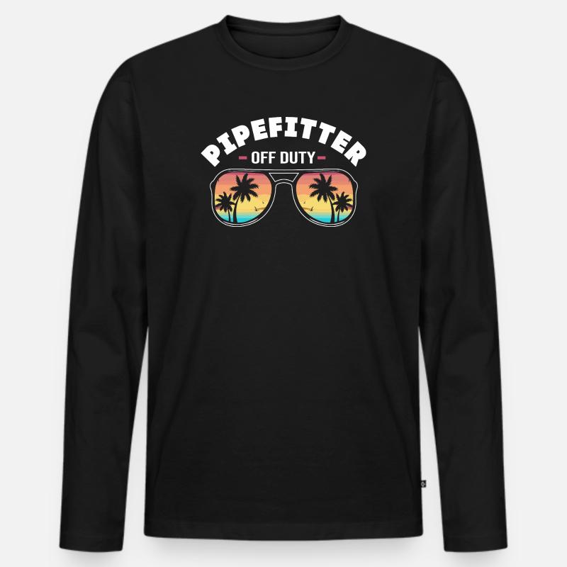 Industrie Schlosser Rohr - Männer Premium Bio Langarmshirt - Schwarz
