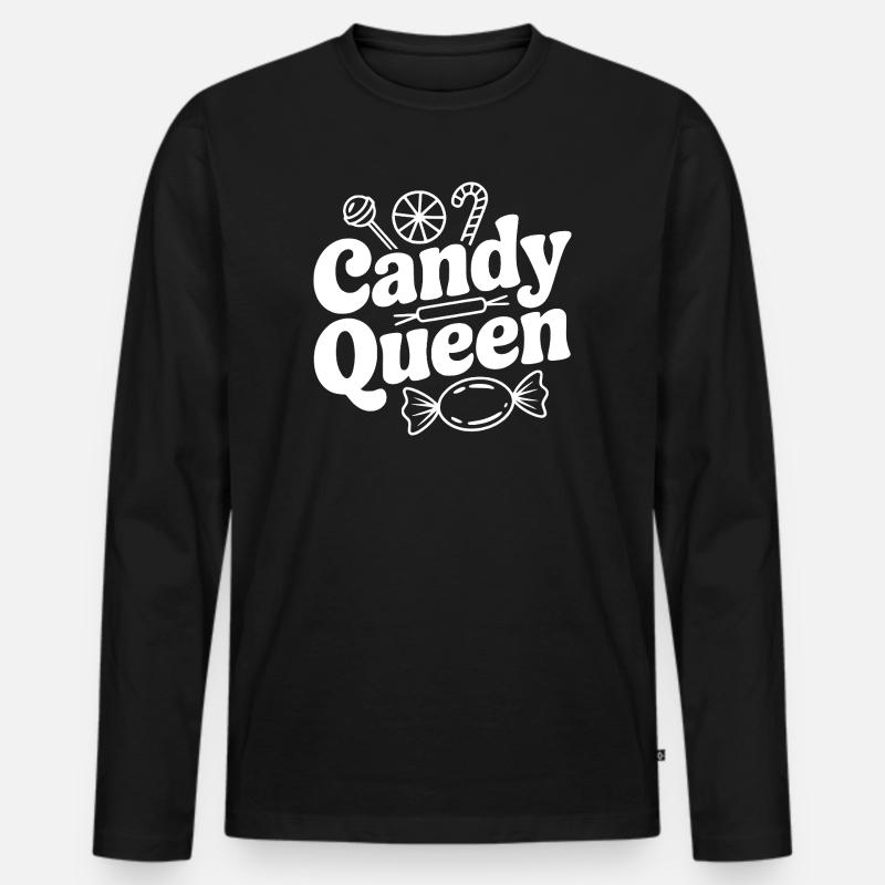 Candy Queen - Männer Premium Bio Langarmshirt - Schwarz