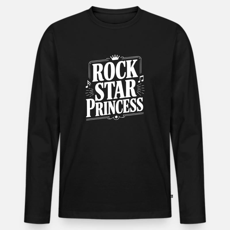 Rock Star Princess - Männer Premium Bio Langarmshirt - Schwarz