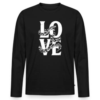King Python Snakes LOVE Terrarium Python - Men's Premium Organic Long Sleeve Shirt - black - Front - Nico (187cm)