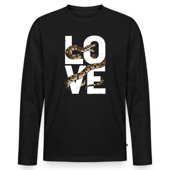 King Python Snakes LOVE Terrarium Python - Men's Premium Organic Long Sleeve Shirt - black - Front - Nico (187cm)