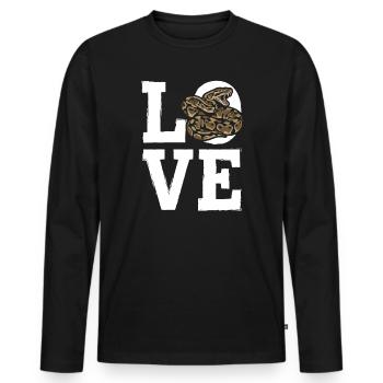 King Python Snakes LOVE Terrarium Python - Men's Premium Organic Long Sleeve Shirt - black - Front - Nico (187cm)
