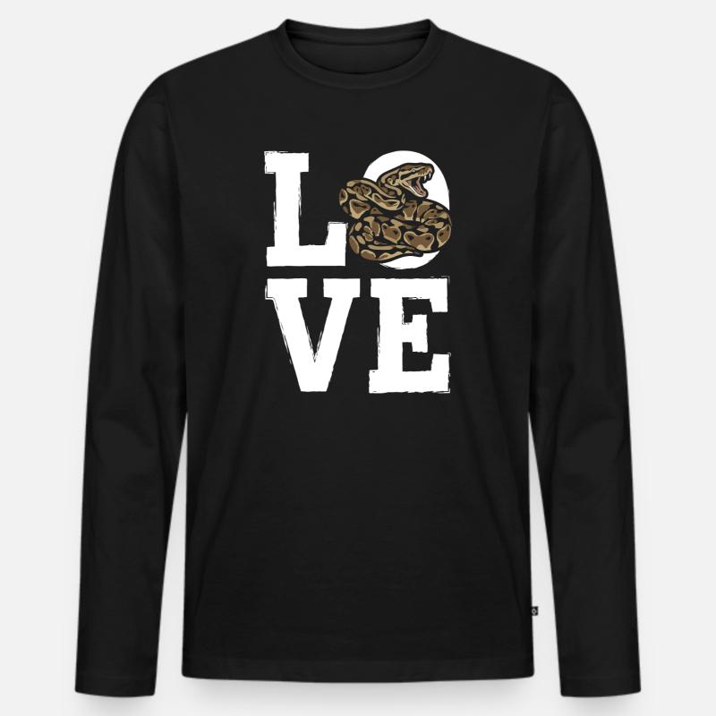 Les serpents rois Python ADORENT les pythons de terrarium T-shirt manches longues Premium bio Homme