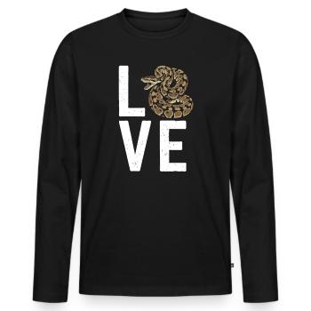 King Python Snakes LOVE Terrarium Python - Men's Premium Organic Long Sleeve Shirt - black - Front - Nico (187cm)