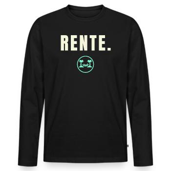 RENTE. Success Edition - Minimalistisches Design - Männer Premium Bio Langarmshirt - Schwarz - Vorne - Nico (187cm)