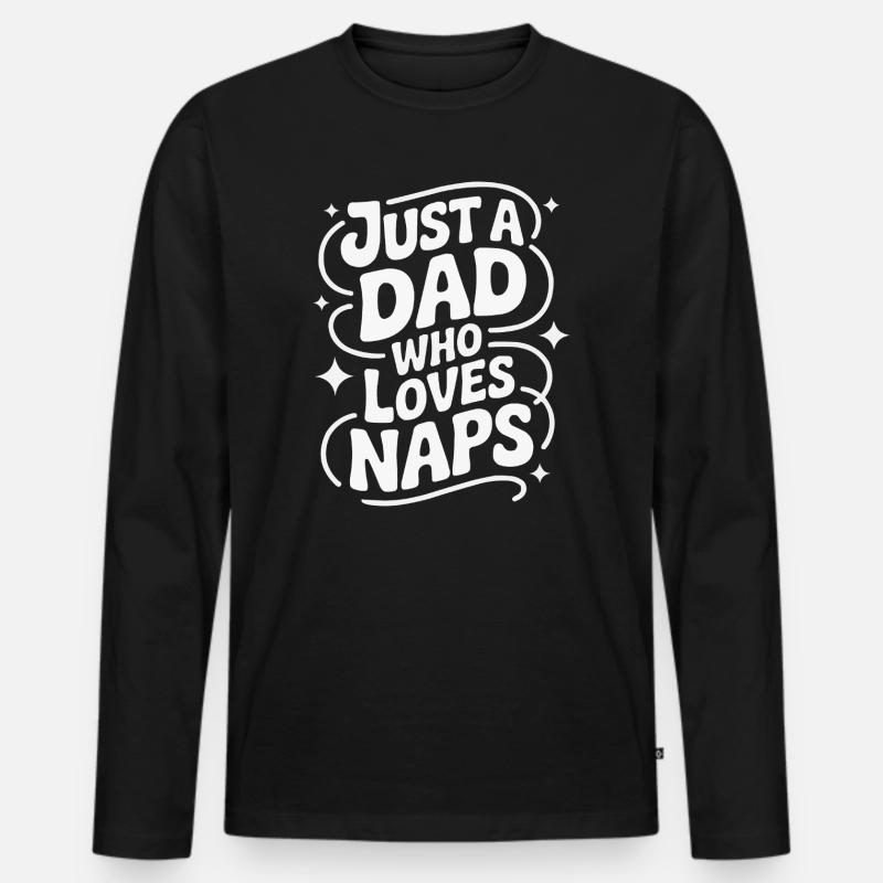 Solo un papà che ama i pisolini - Maglia a manica lunga ecologica premium da uomo - nero