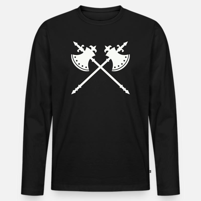 Incrocio delle Assi di Guerra - Maglia a manica lunga ecologica premium da uomo - nero