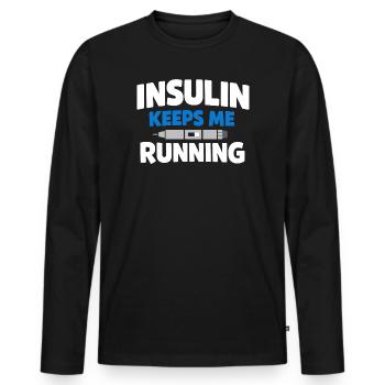 Blutzucker-insulin-unterstützung Typ Eins Stolz - Männer Premium Bio Langarmshirt - Schwarz - Vorne - Nico (187cm)