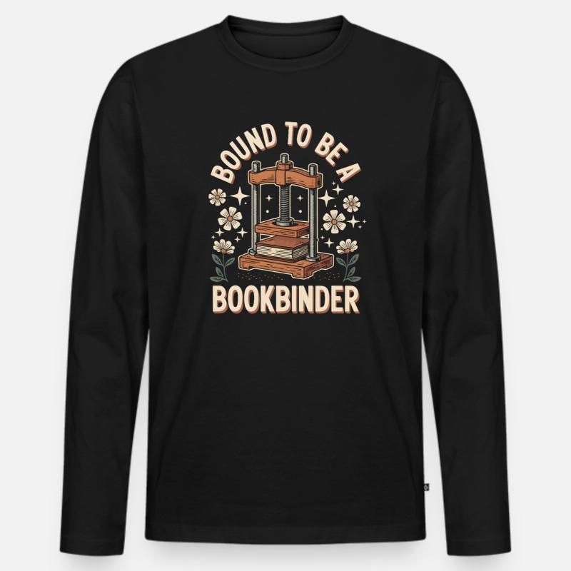 Geborener Buchbinder - Männer Premium Bio Langarmshirt - Schwarz