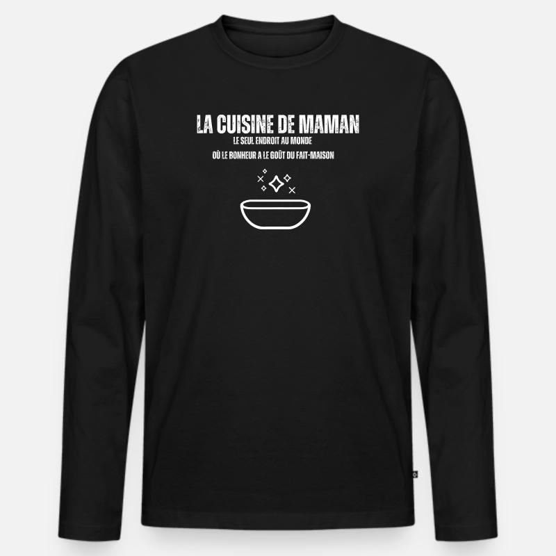 Mamas Küche - Männer Premium Bio Langarmshirt - Schwarz