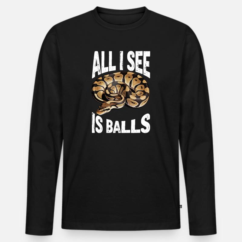 Königspython Schlangen Liebhaber Terrarium Python - Männer Premium Bio Langarmshirt - Schwarz
