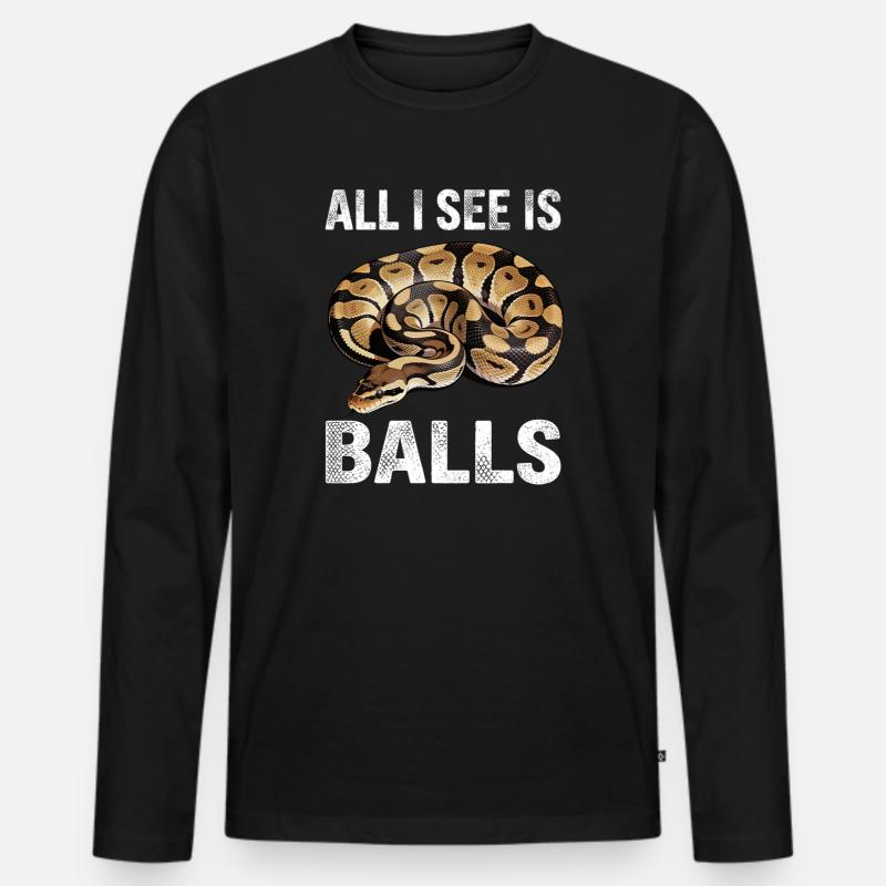 Königspython Schlangen Liebhaber Terrarium Python - Männer Premium Bio Langarmshirt - Schwarz