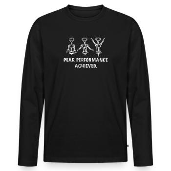 Performance au sommet atteinte Diction sportive ironique - T-shirt manches longues Premium bio Homme - noir - Devant - Nico (187cm)