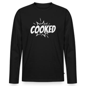 Cooked Explosiver Comic-Style - Männer Premium Bio Langarmshirt - Schwarz - Vorne - Nico (187cm)