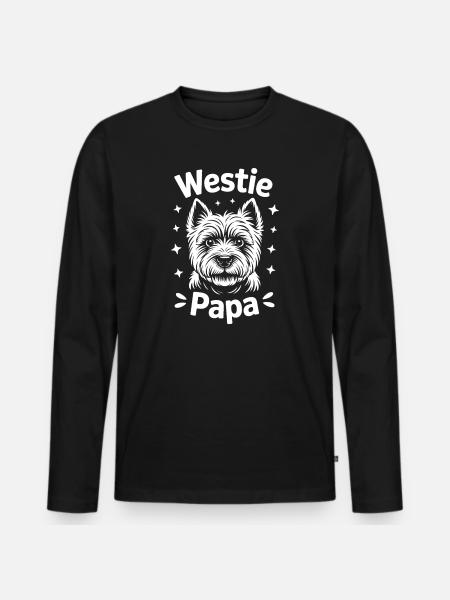West Highland White Terrier Saying Westie Gift - Men's Premium Organic Long Sleeve Shirt - black