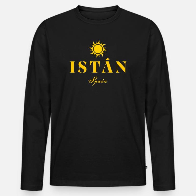 Istán-Spanien-Sonnenemblem - Männer Premium Bio Langarmshirt - Schwarz