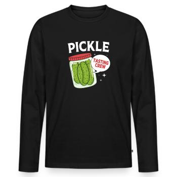 Pickle Cucumber Cucumber - Men's Premium Organic Long Sleeve Shirt - black - Front - Nico (187cm)