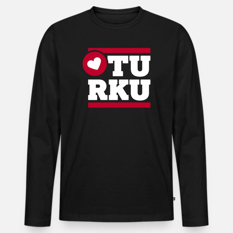 Ich liebe Turku City Pride - Männer Premium Bio Langarmshirt - Schwarz