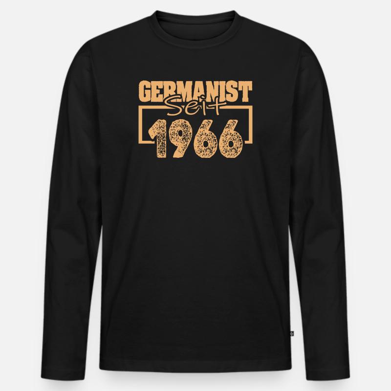 Studi 1966 - Männer Premium Bio Langarmshirt - Schwarz