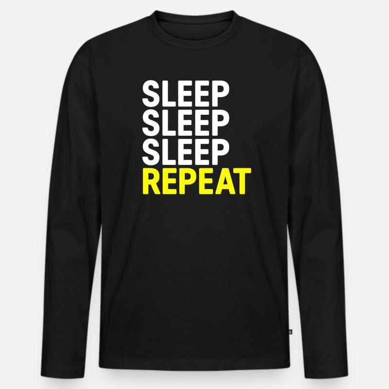 Søvn Søvn Søvn Gentag - Premium økologisk langærmet T-shirt til mænd - sort