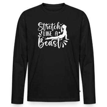 Pilates Enthusiasts Stretch Like A Beast Pilates - Men's Premium Organic Long Sleeve Shirt - black - Front - Nico (187cm)