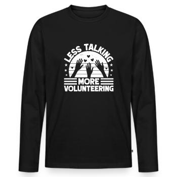 Social Worker Quote Less Talking More Social - Men's Premium Organic Long Sleeve Shirt - black - Front - Nico (187cm)