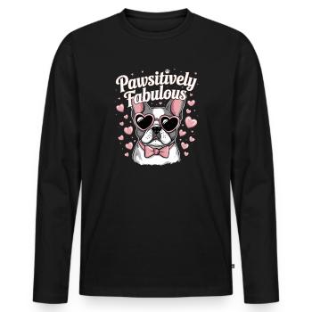 Pawsitively Fabulous French Bulldog - Men's Premium Organic Long Sleeve Shirt - black - Front - Nico (187cm)