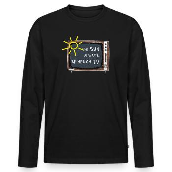 The Sun Always Shines on TV – Retro Spruch - Männer Premium Bio Langarmshirt - Schwarz - Vorne - Nico (187cm)