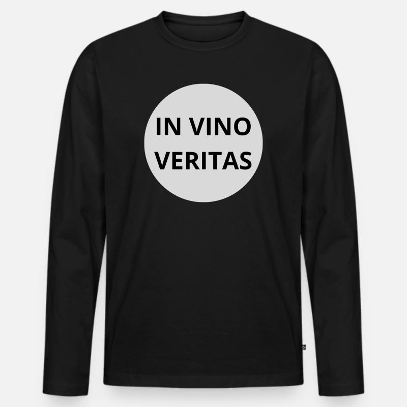 In Vino Veritas - Männer Premium Bio Langarmshirt - Schwarz