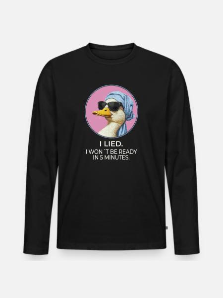 I Song Duck – Funny Statement Design - Men's Premium Organic Long Sleeve Shirt - black