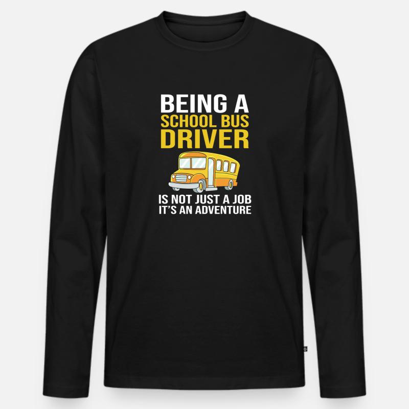 Schulbus Schulbusfahrer Busfahrer - Männer Premium Bio Langarmshirt - Schwarz