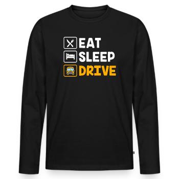 Chauffeur de bus scolaire Chauffeur de bus Bus scolaire - T-shirt manches longues Premium bio Homme - noir - Devant - Nico (187cm)